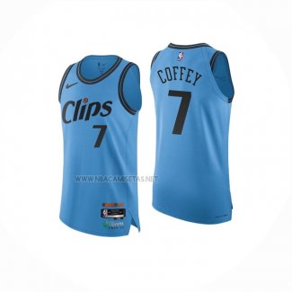 Camiseta Los Angeles Clippers Amir Coffey NO 7 Ciudad 2024-25 Azul